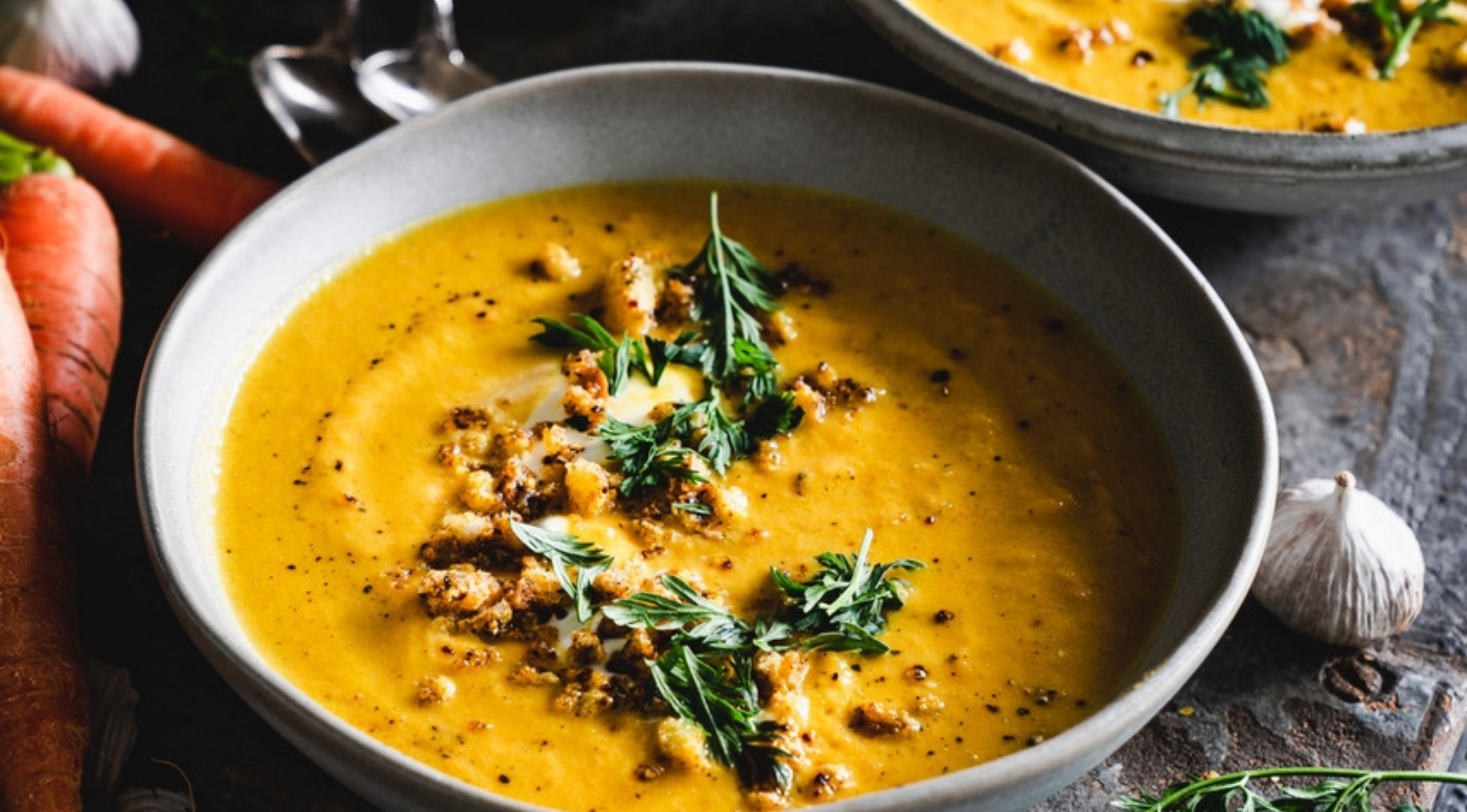 Geröstete Möhrensuppe mit Ingwer