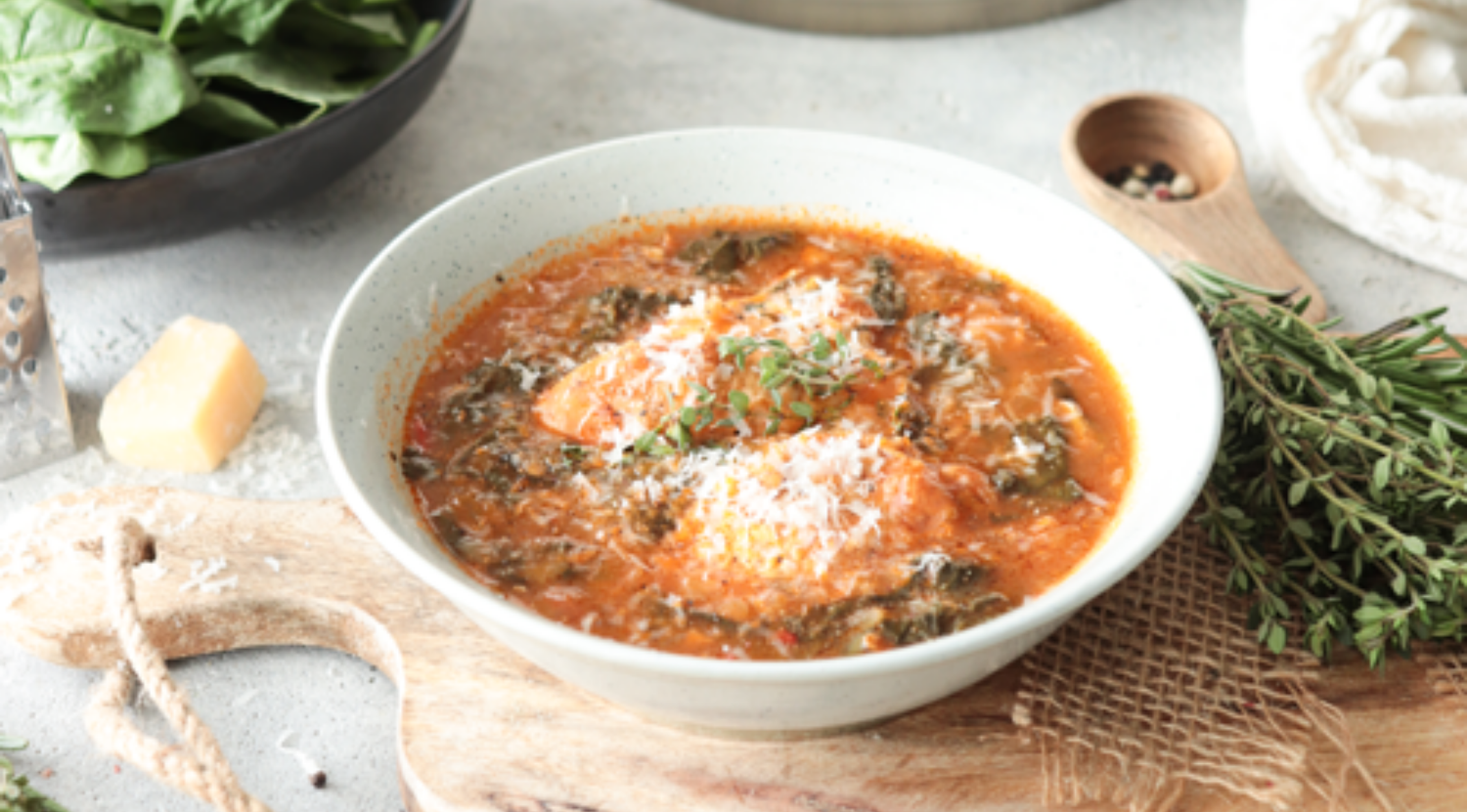 Hähnchenbrust in cremiger Spinat-Parmesan-Soße