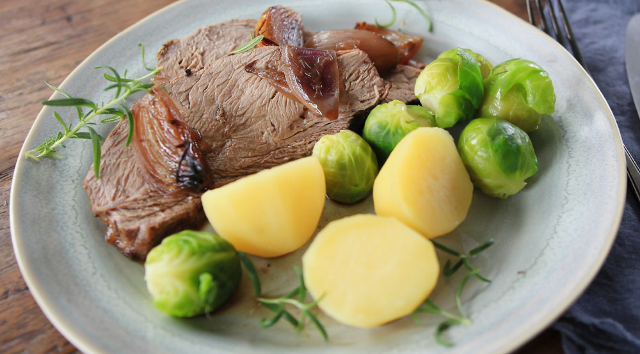 Kalbsbraten mit Schmorzwiebeln