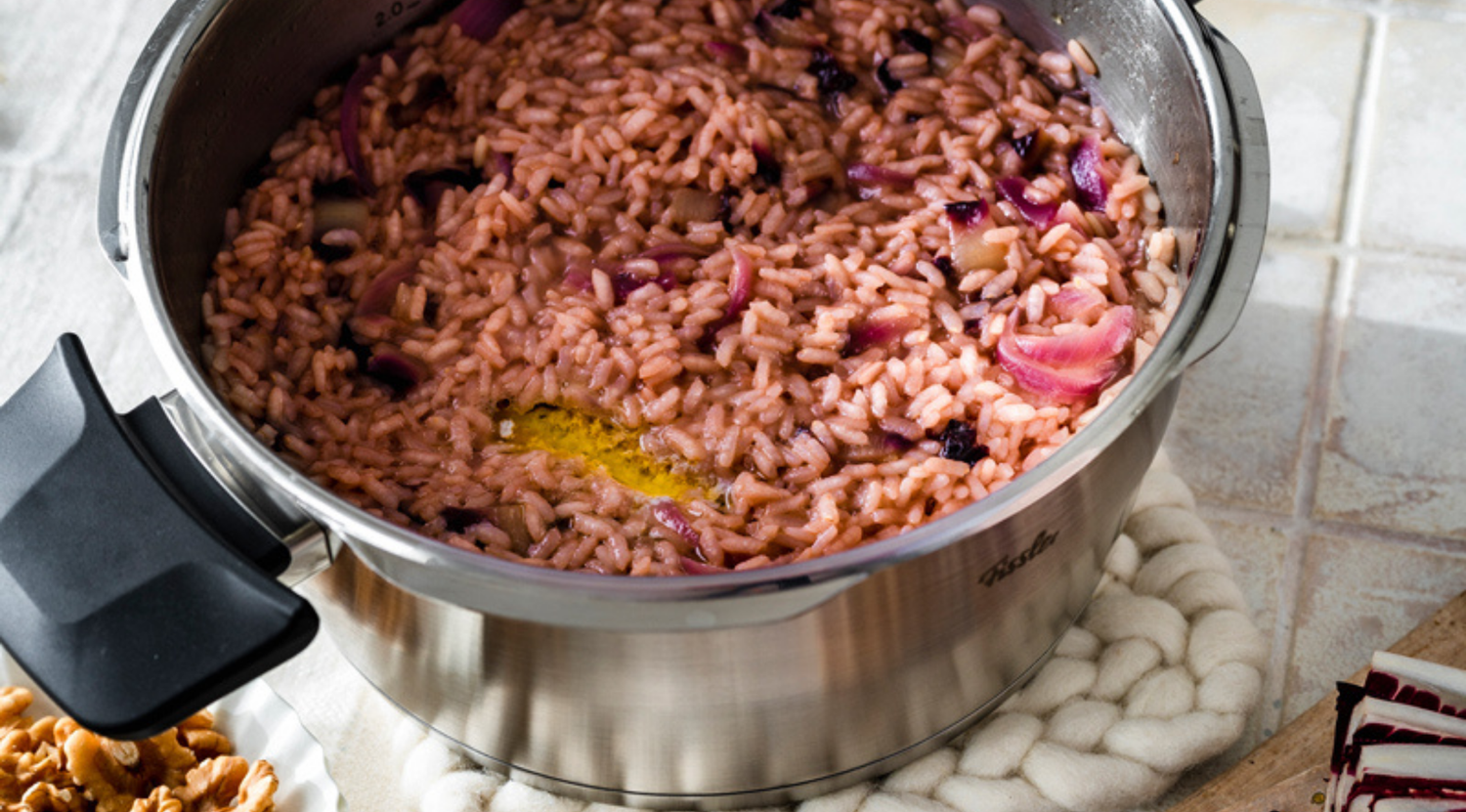 Radicchio Risotto mit Bergkäse und Walnüssen