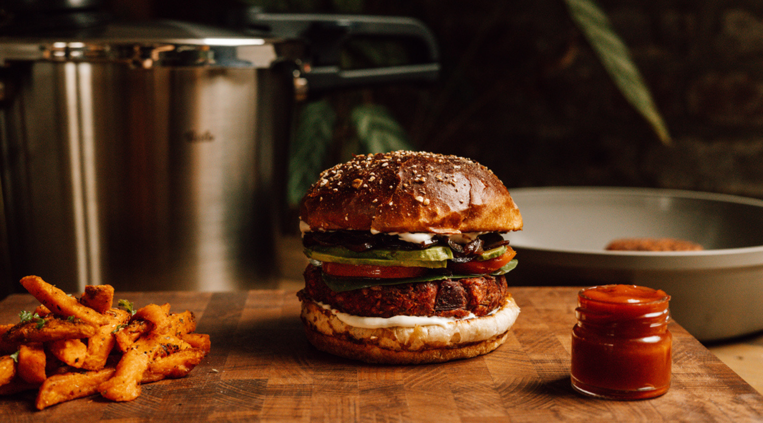 Rote Beete Linsen Burger