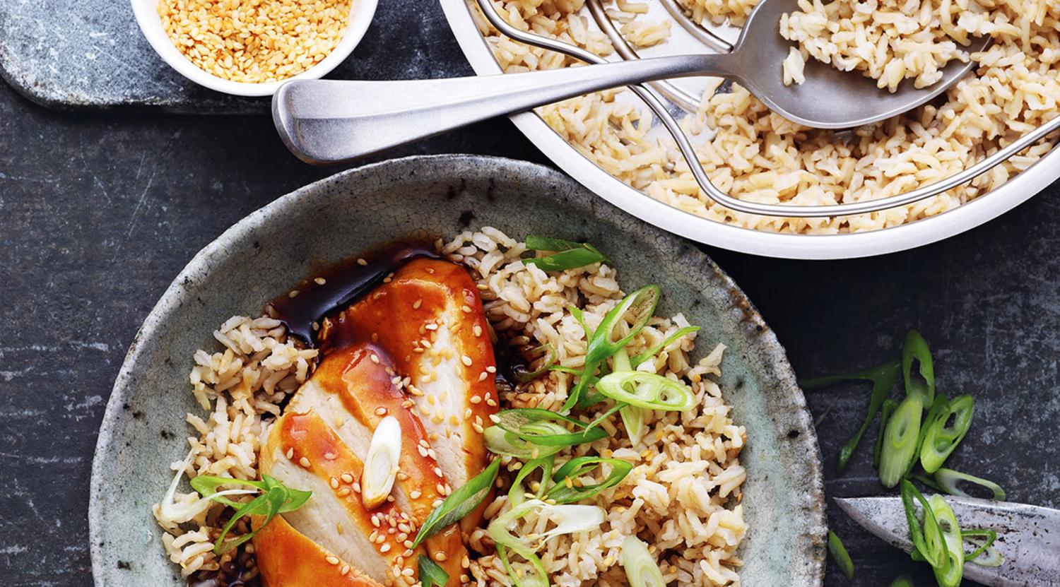 Teriyaki Chicken mit braunem Reis