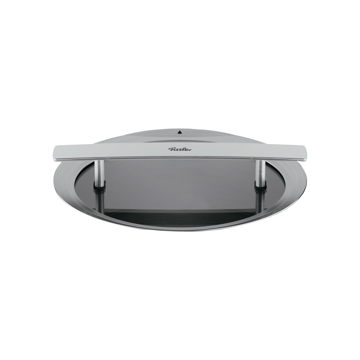 Fissler Phi Collection 20 cm Glasdeckel, horizontaler Griff mit sichtbarem Logo, zeigt deutsche Ingenieurskunst und zeitloses Design.