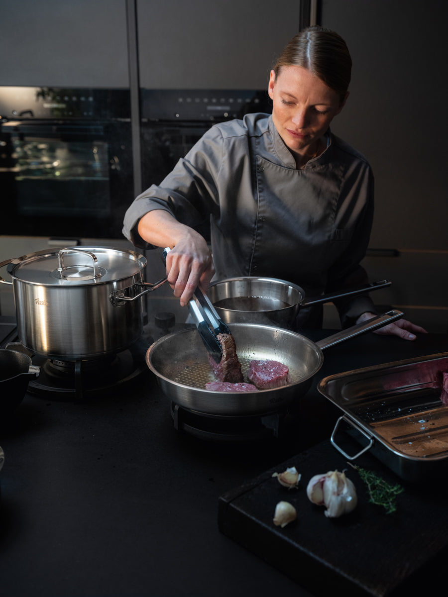 Original-Profi Collection® 3-teiliges Set aus Kochtopf, Stielkasserolle und Pfanne