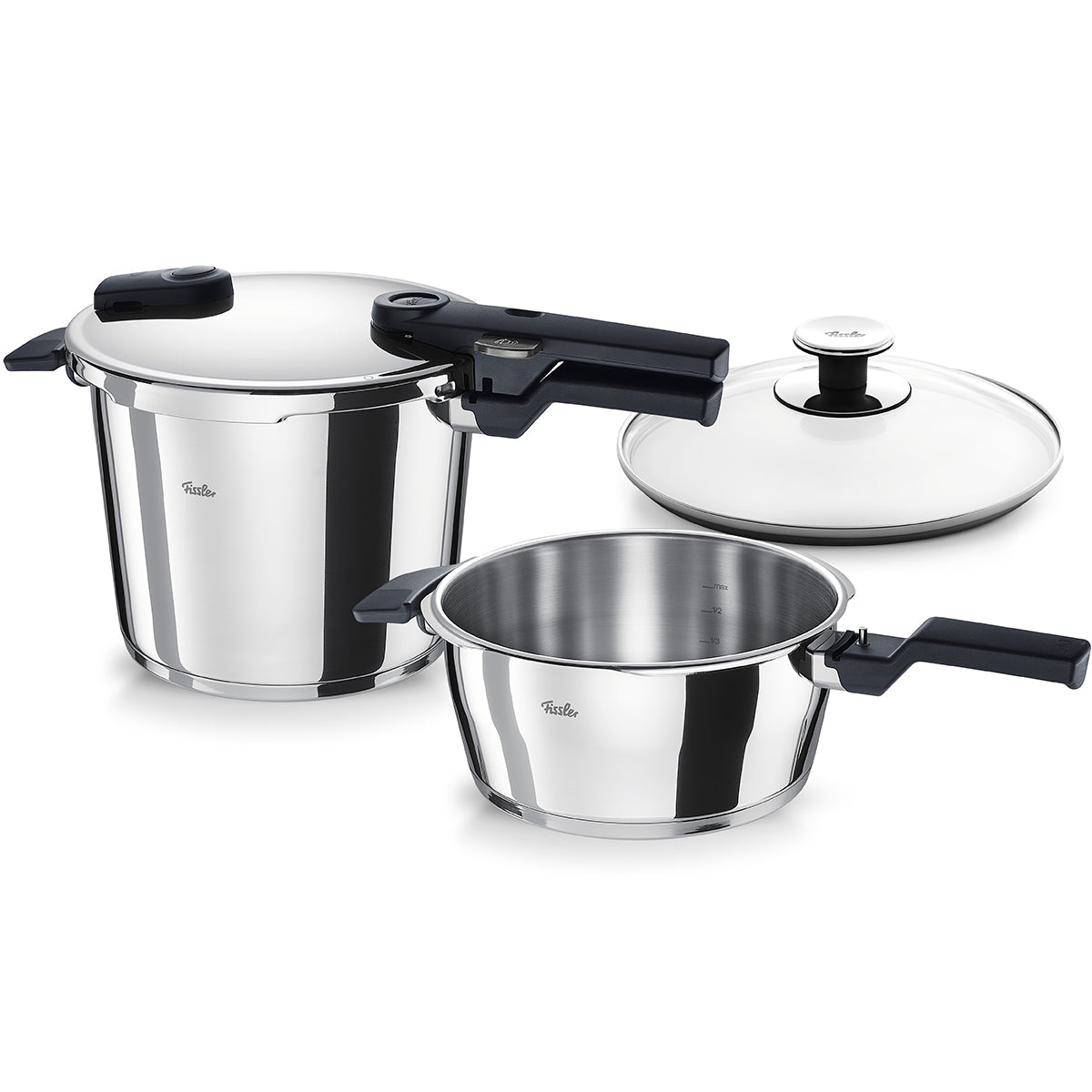 Vitaquick® 3-tlg. Schnellkochtopf-Set 3,5 & 6 Liter mit Glasdeckel