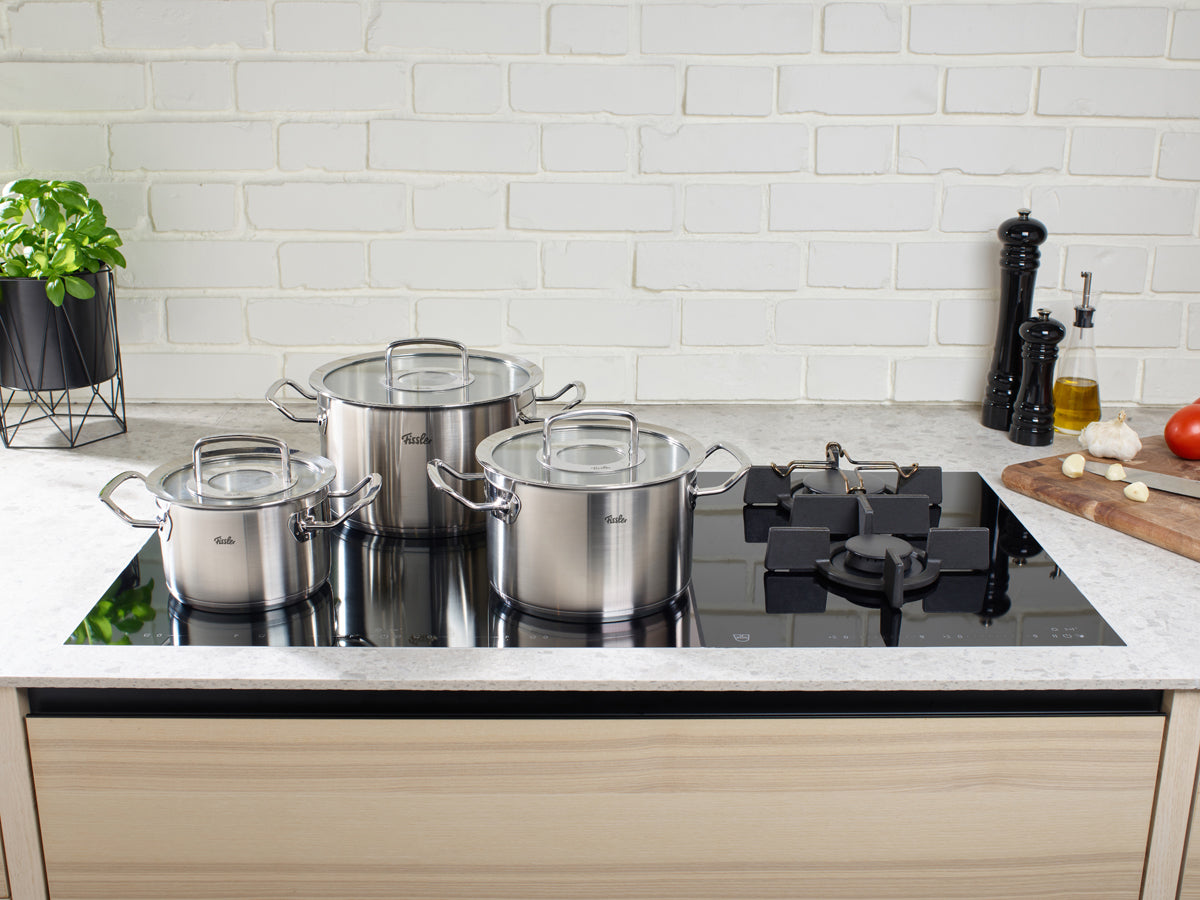 Original-Profi Collection® 5-teiliges Topf-Set mit Glasdeckeln und Stielkasserolle