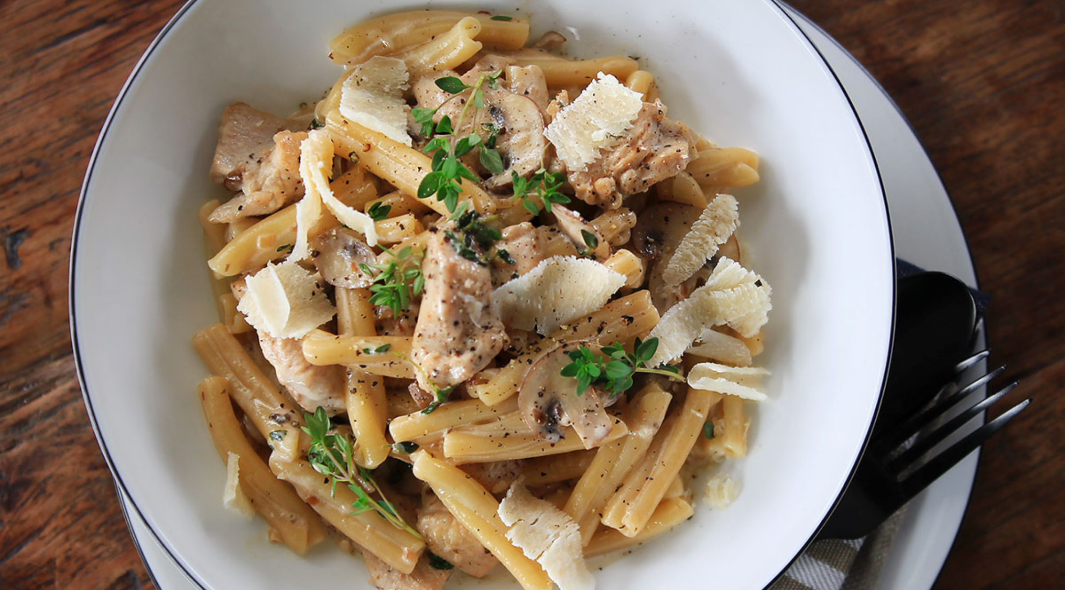 Chicken Tetrazzini: Caserecce mit Hühnchen und Champignons