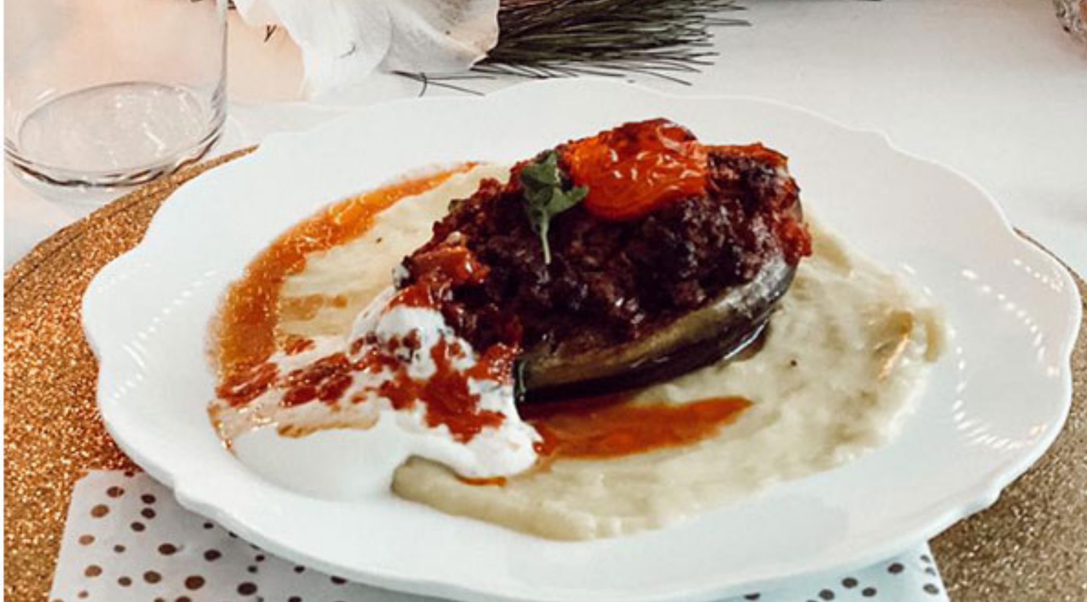 Gefüllte Aubergine