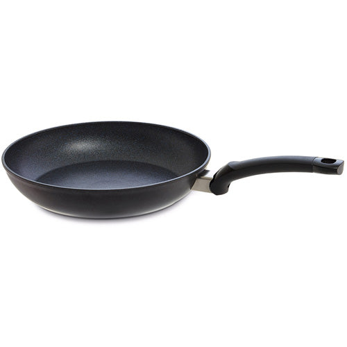 Fissler Adamant® Classic 2-pc. Pan Set, non-stick coated, round pans with curved handles on white background, German development.