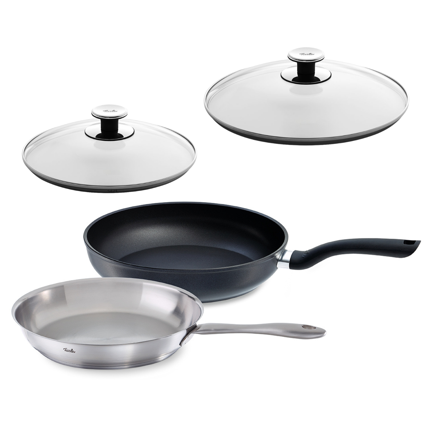 Catania Pfanne 24cm + Cenit Pfanne 28cm 2tlg. Set mit Glasdeckeln